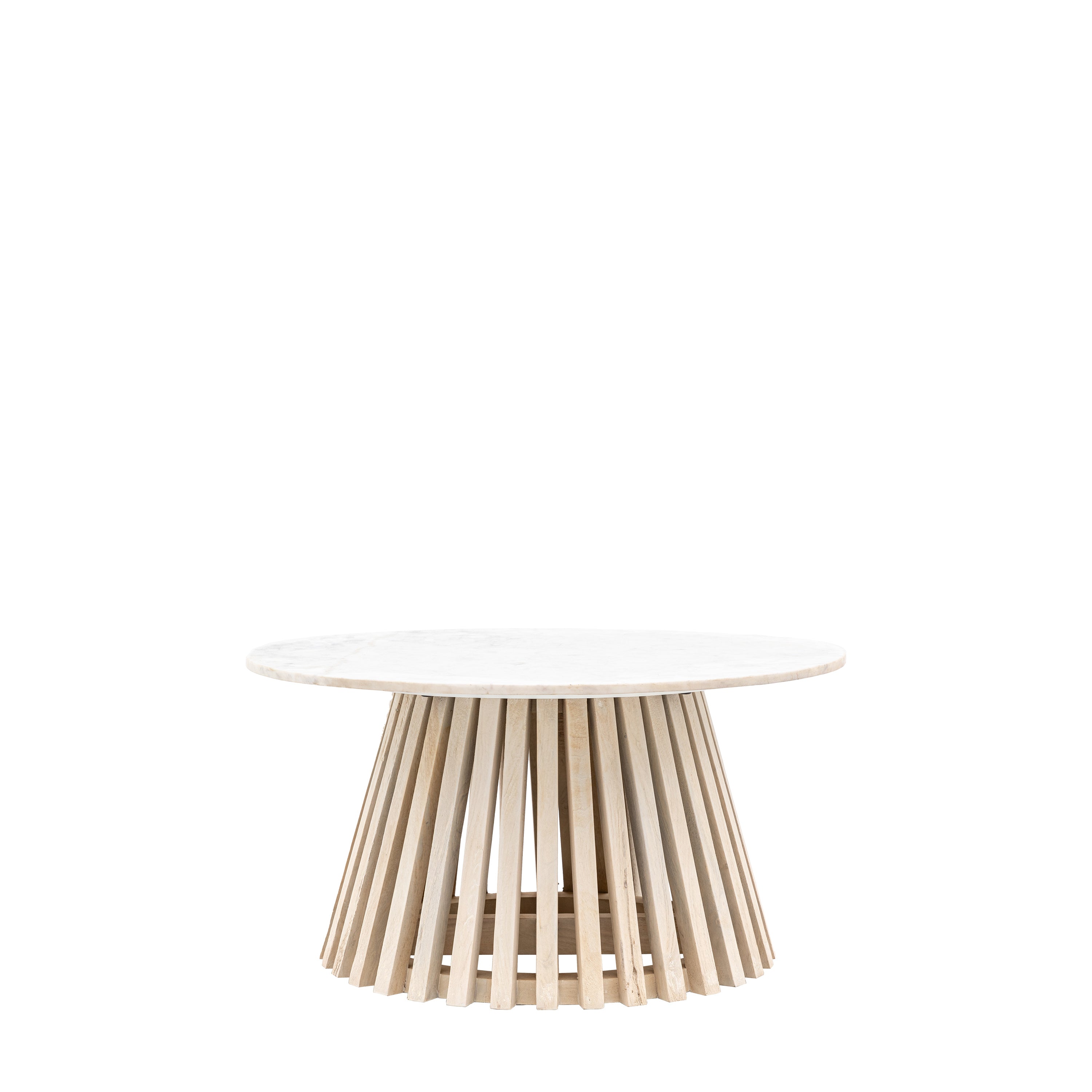 Ardeo Whitewash Mango Wood & White Marble Coffee Table